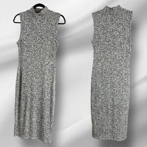 Adam Levine Ribbed Knit Sleeveless Turtle Neck Pullover Midi Sweater Dress XL